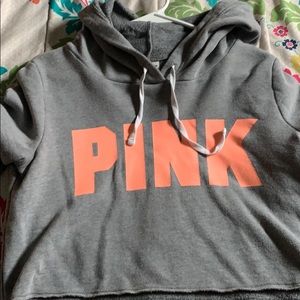 pink cropped hoodie